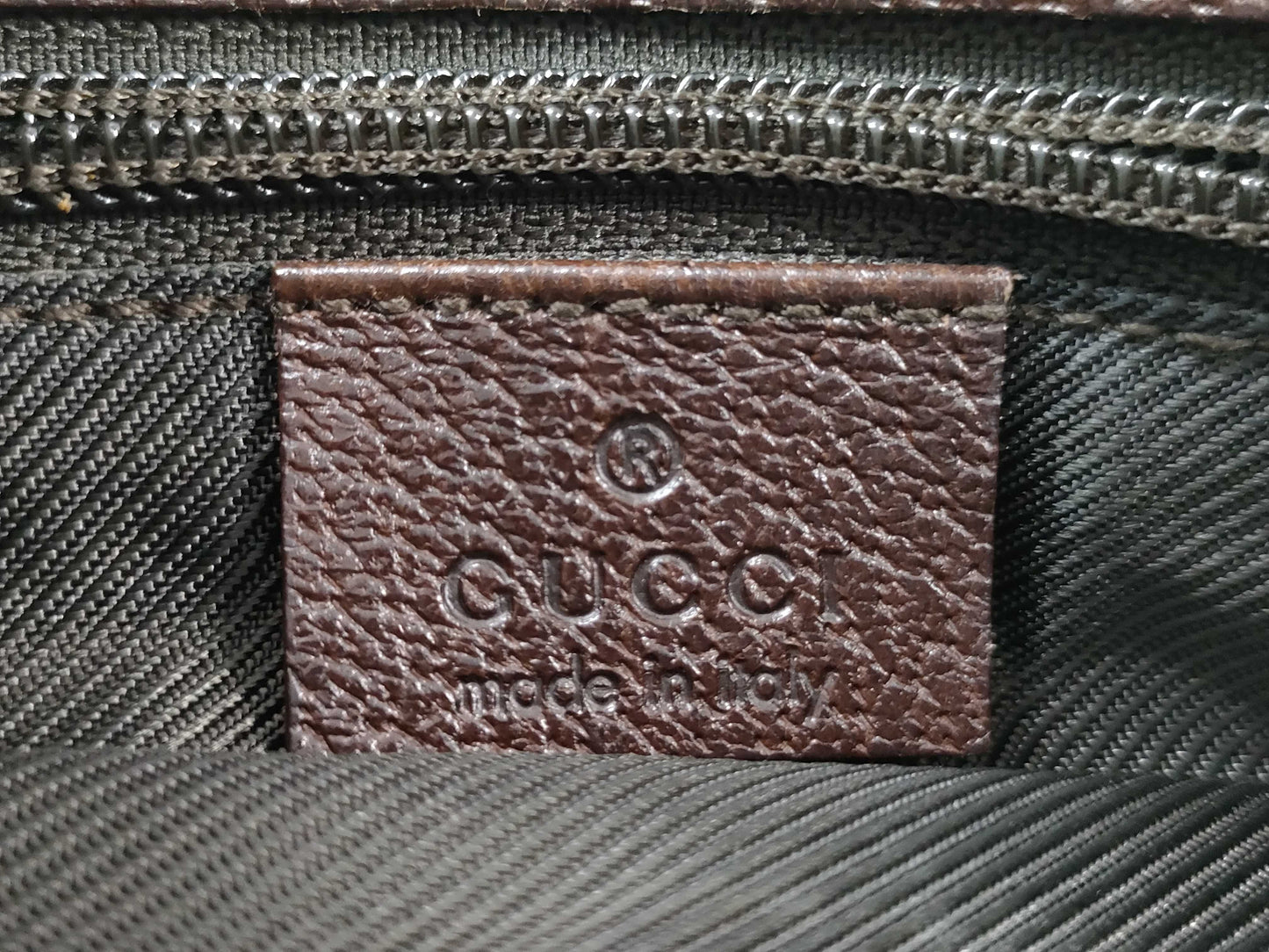 GUCCI GG Canvas Shoulder Bag Brown