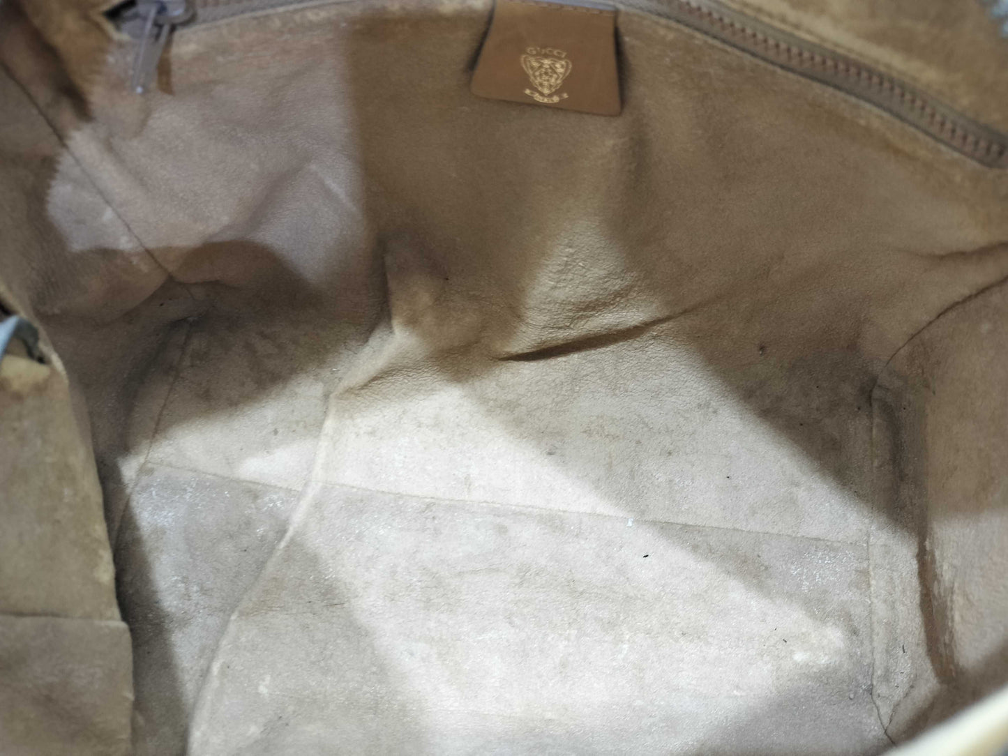 GUCCI Old Gucci Micro GG Handbag 2WAY Beige Handbag