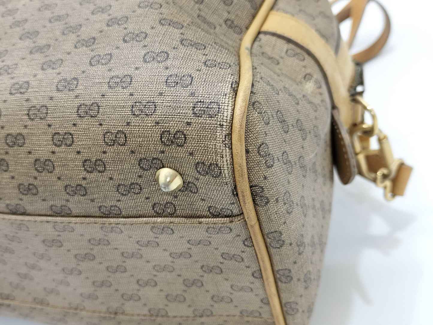 GUCCI Old Gucci Micro GG Handbag 2WAY Beige Handbag