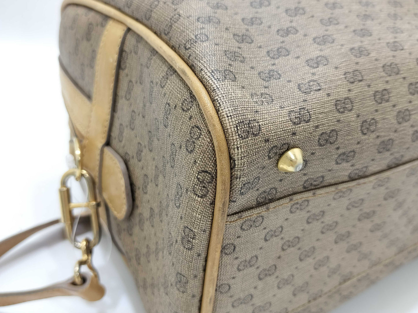 GUCCI Old Gucci Micro GG Handbag 2WAY Beige Handbag