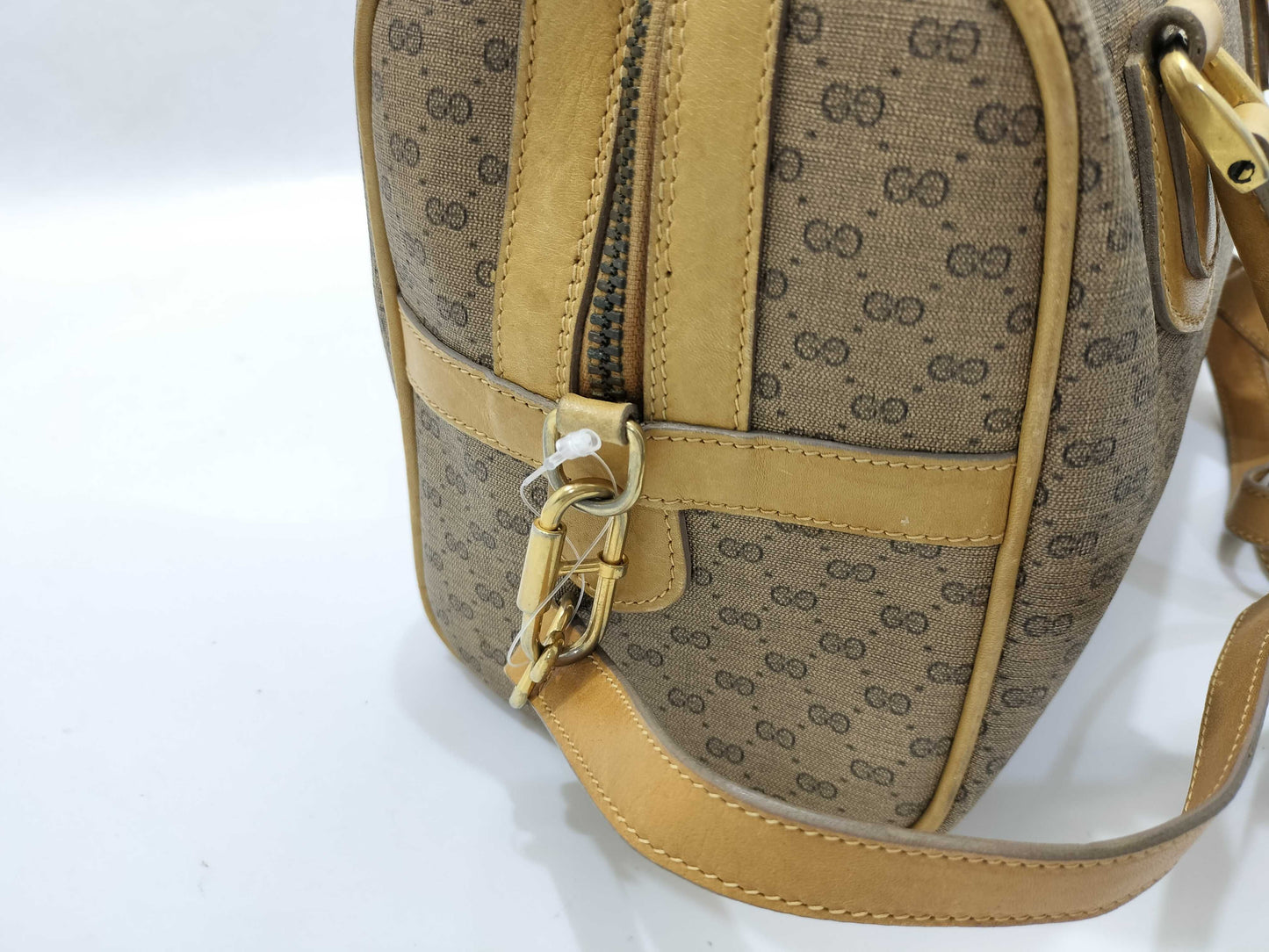 GUCCI Old Gucci Micro GG Handbag 2WAY Beige Handbag
