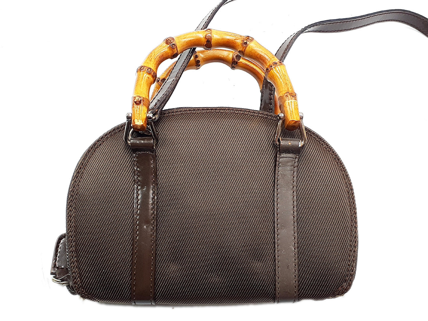 GUCCI 2-way bamboo and leather shoulder bag with strap 039 1705