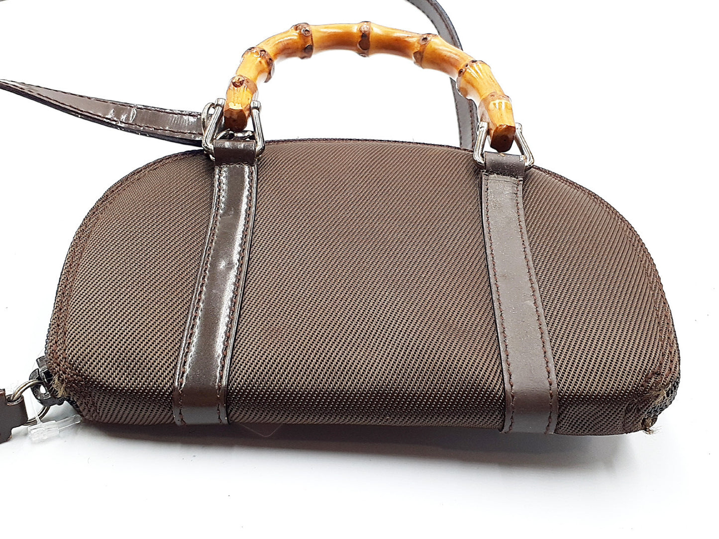GUCCI 2-way bamboo and leather shoulder bag with strap 039 1705