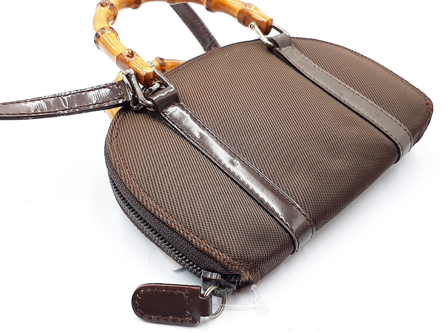 GUCCI 2-way bamboo and leather shoulder bag with strap 039 1705