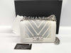 CHANEL Boy Chanel Lizard and Lambskin Shoulder Bag, White, No. 22