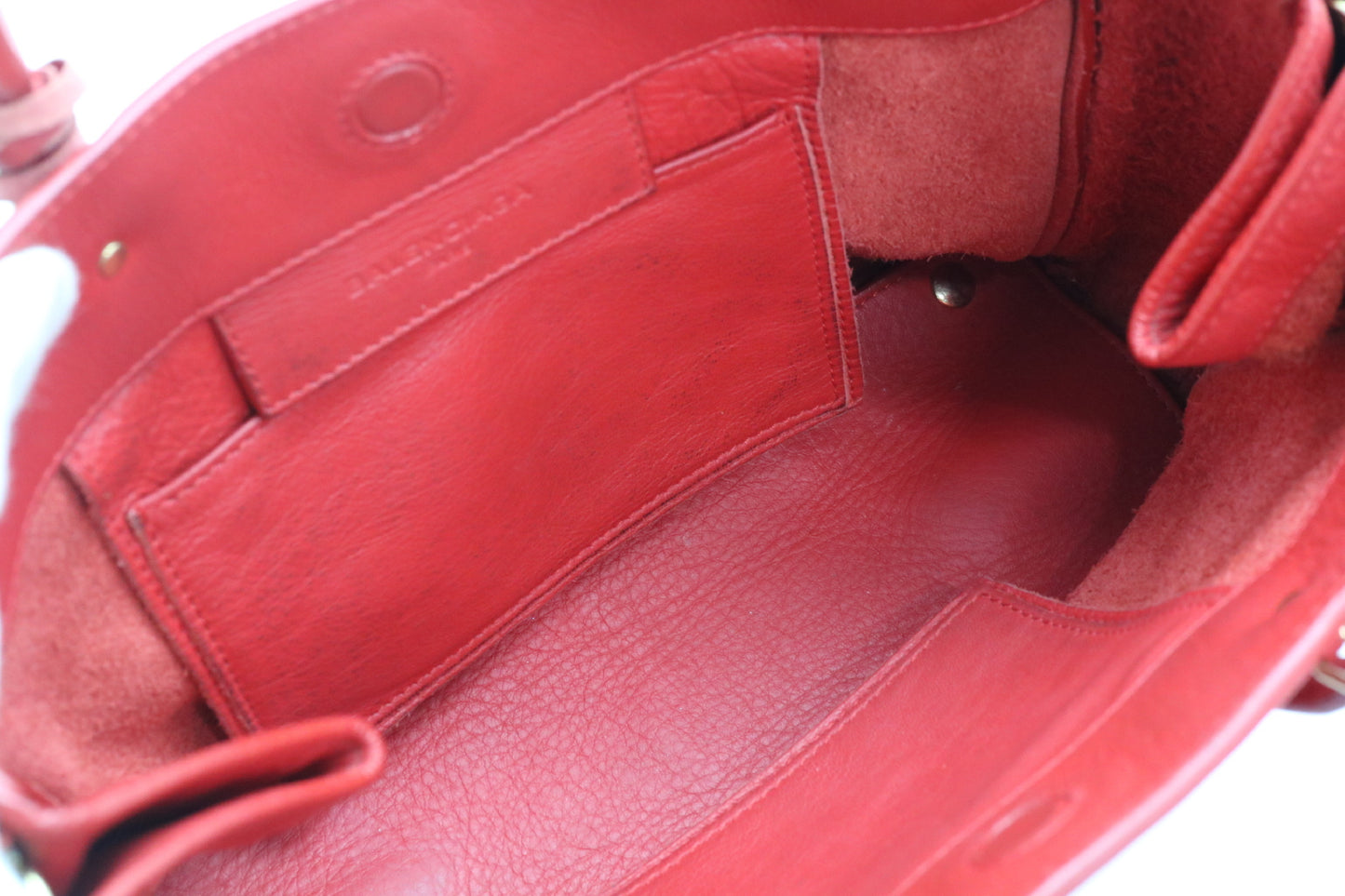 BALENCIAGA Mini Leather The Paper 2-Way Handbag