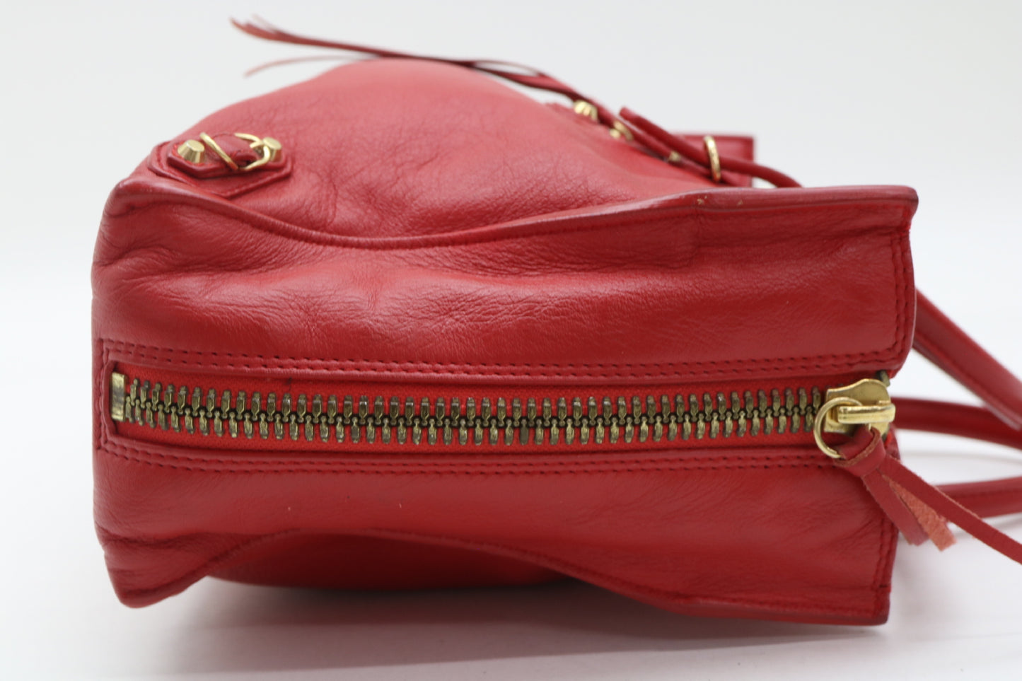 BALENCIAGA Mini Leather The Paper 2-Way Handbag