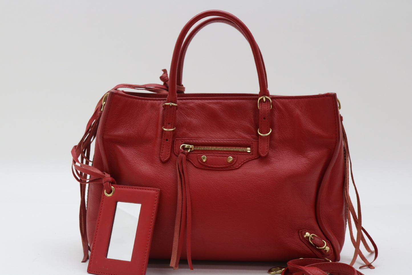 BALENCIAGA Mini Leather The Paper 2-Way Handbag