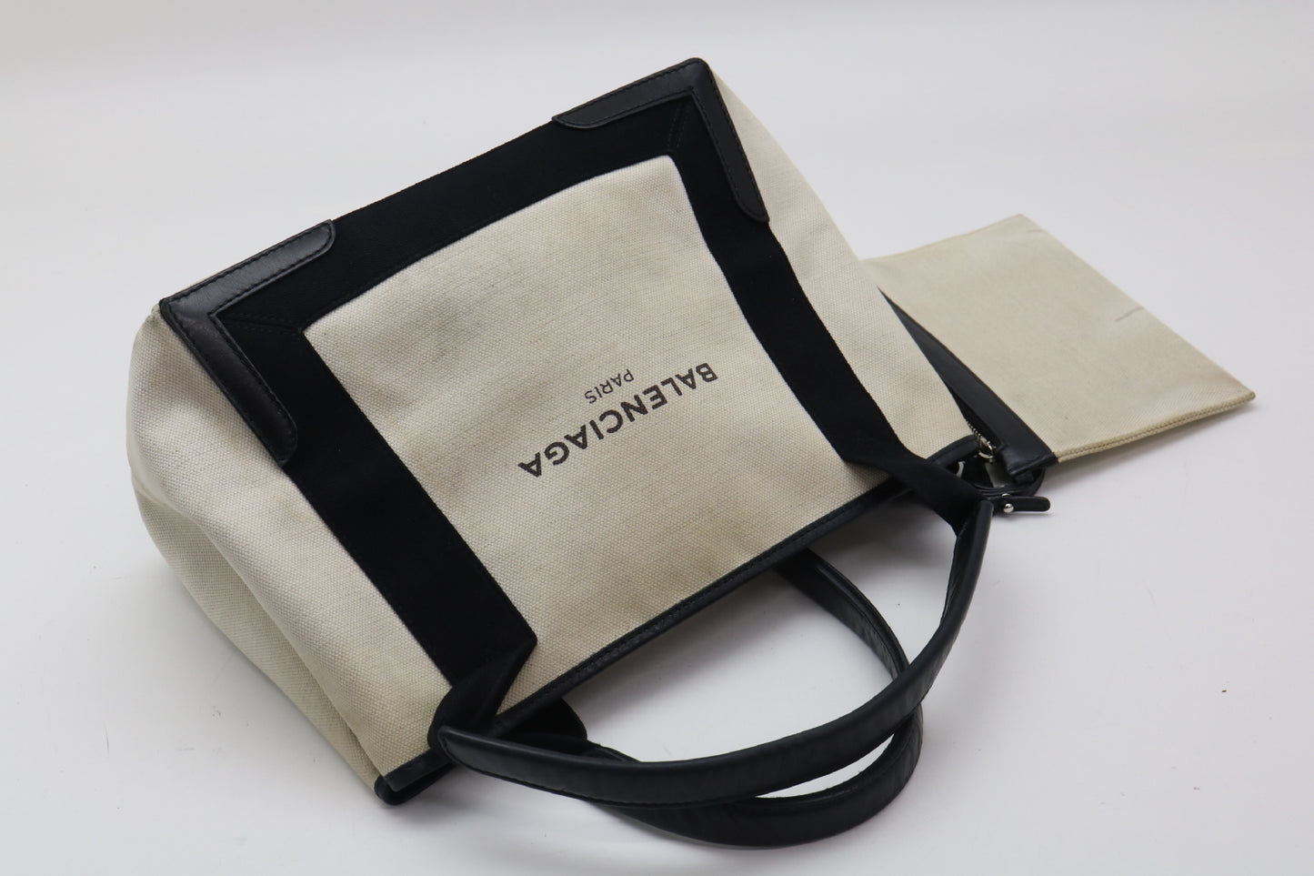 BALENCIAGA canvas x leather tote bag