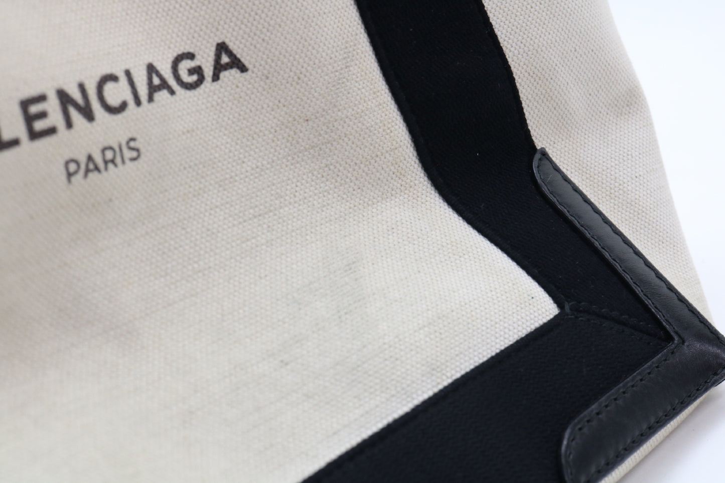 BALENCIAGA canvas x leather tote bag