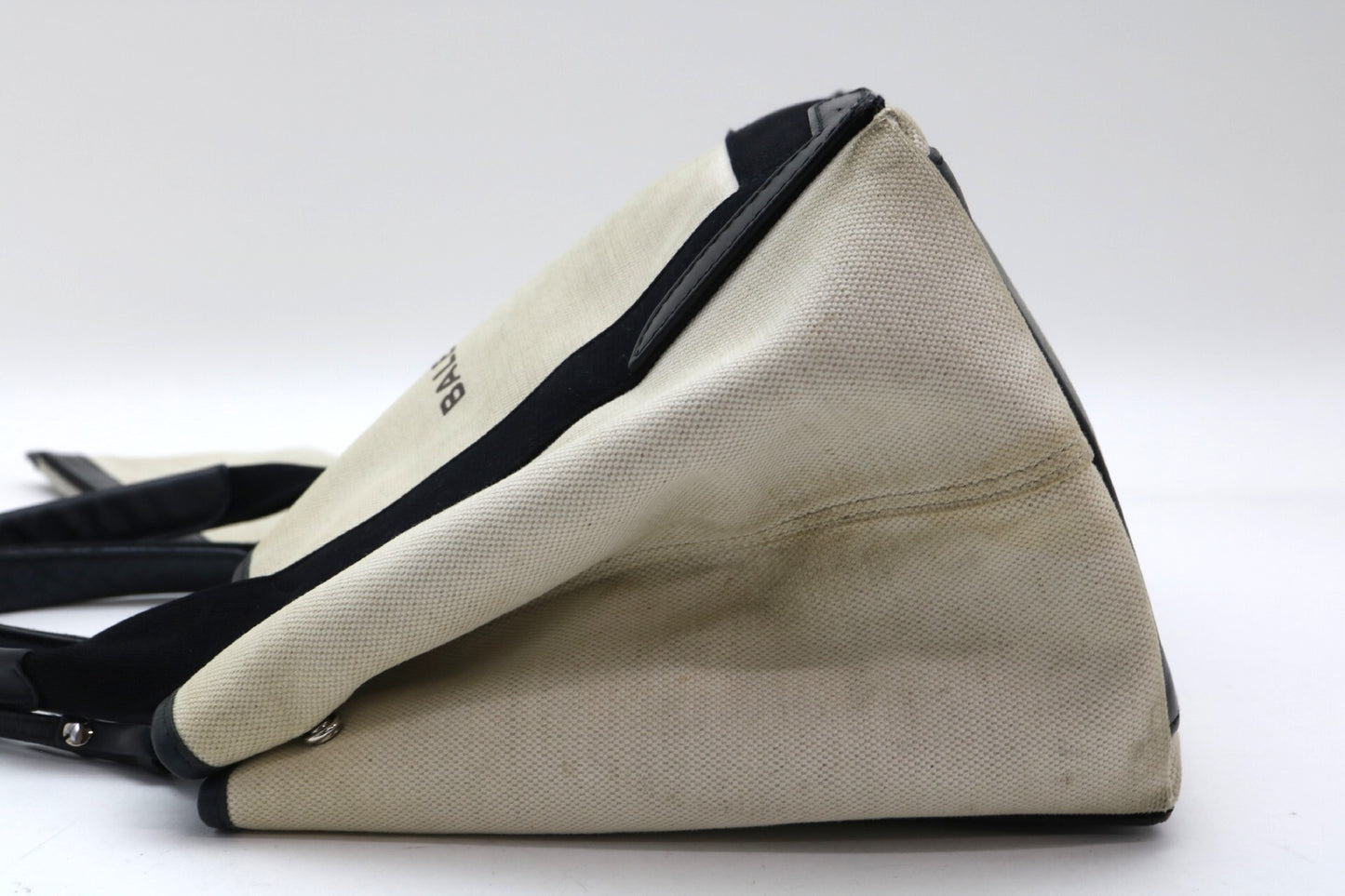 BALENCIAGA canvas x leather tote bag