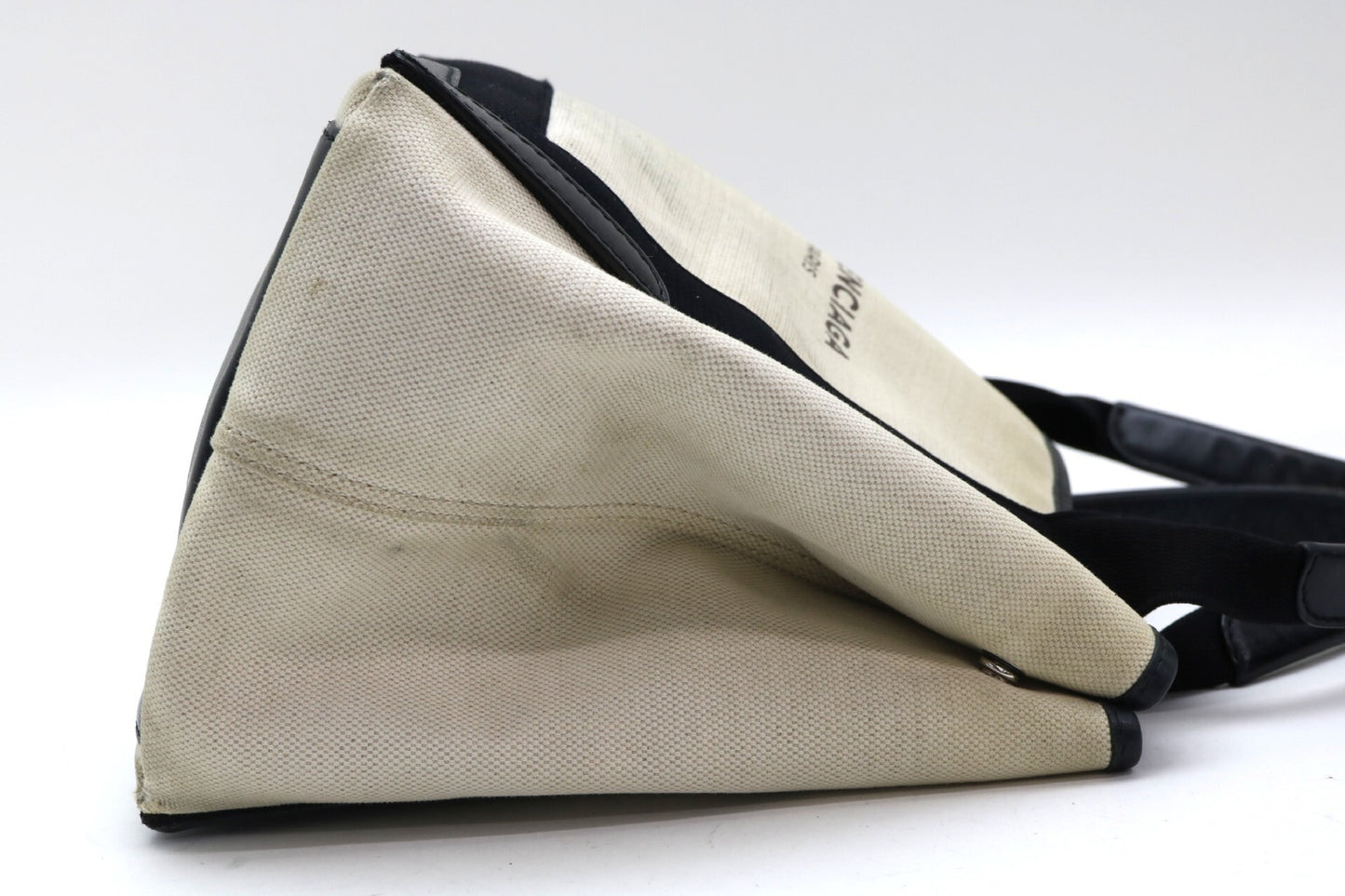 BALENCIAGA canvas x leather tote bag