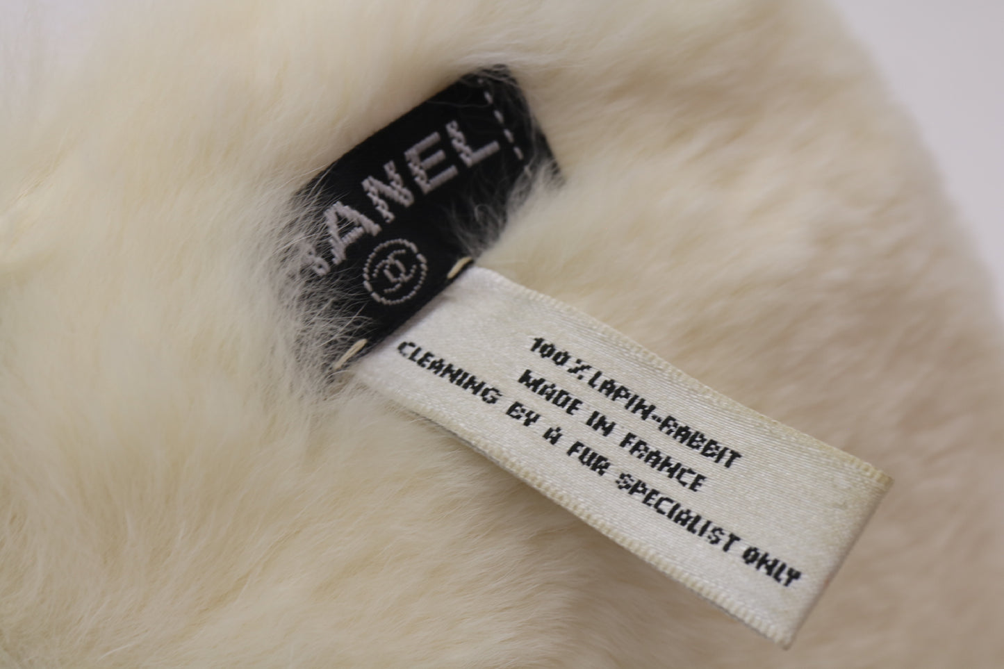 CHANEL Coco Mark Lapin Fur Bracelet/Bangle