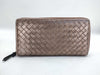 BOTTEGA VENETA Intrecciato Bottega Veneta Round Long Wallet Leather Zipper Blonde Wallet