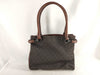 GUCCI 101971 Shoulder Bag GG Line Denim Leather Dark Brown Shoulder Bag