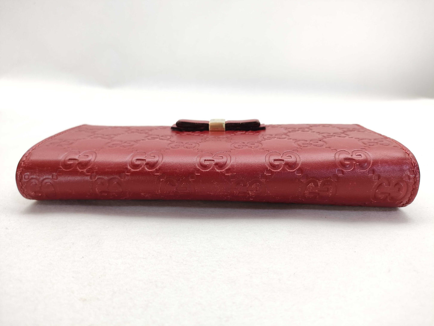 GUCCI 388679 Long Wallet, Shima Leather, Red