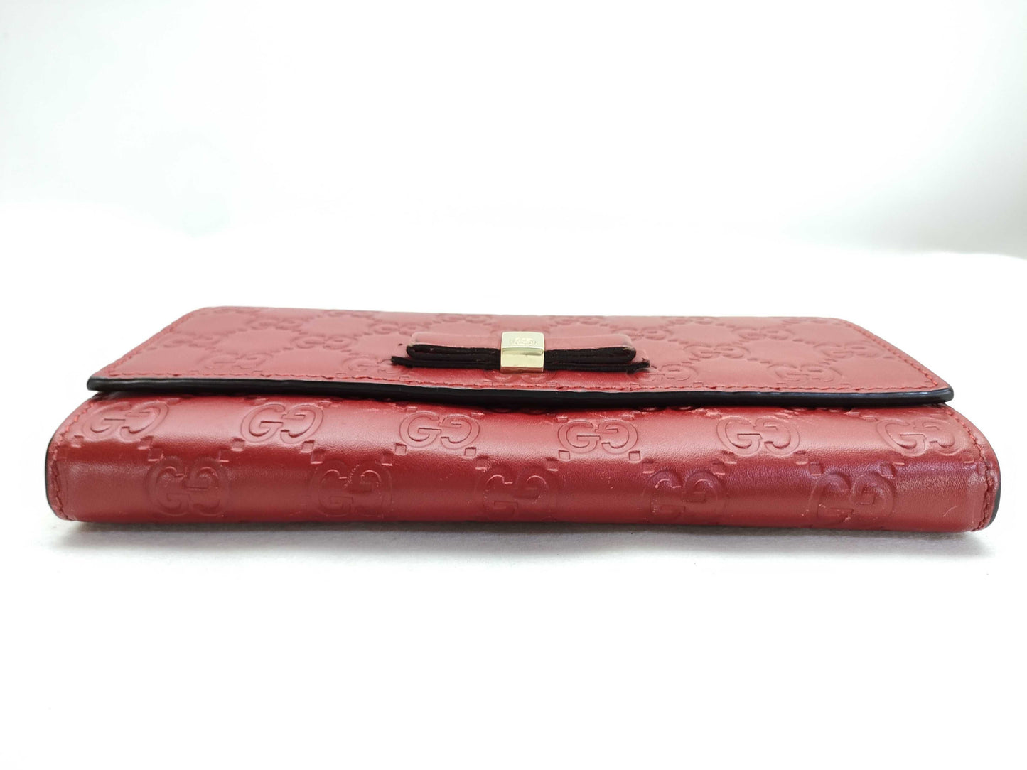 GUCCI 388679 Long Wallet, Shima Leather, Red