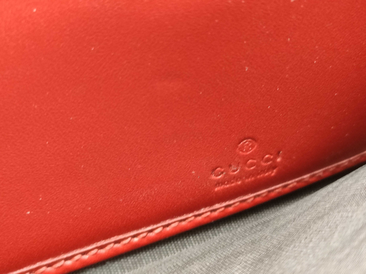 GUCCI 388679 Long Wallet, Shima Leather, Red