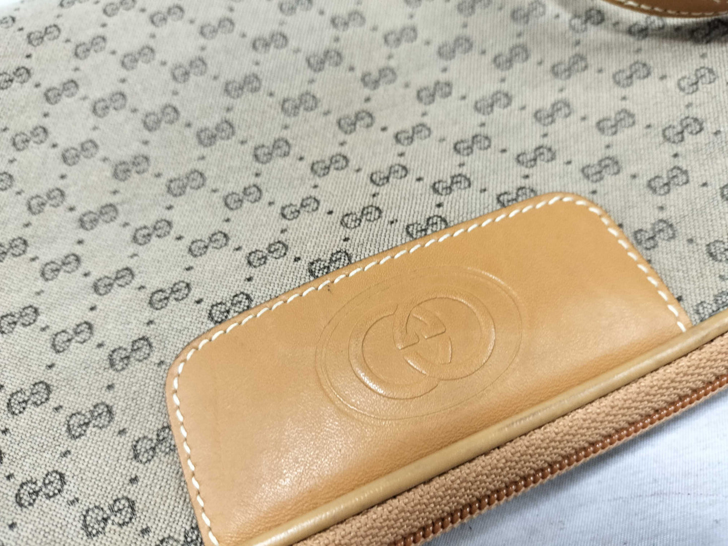 GUCCI GG Guccima Shoulder Bag Micro GG Canvas Beige Shoulder Bag