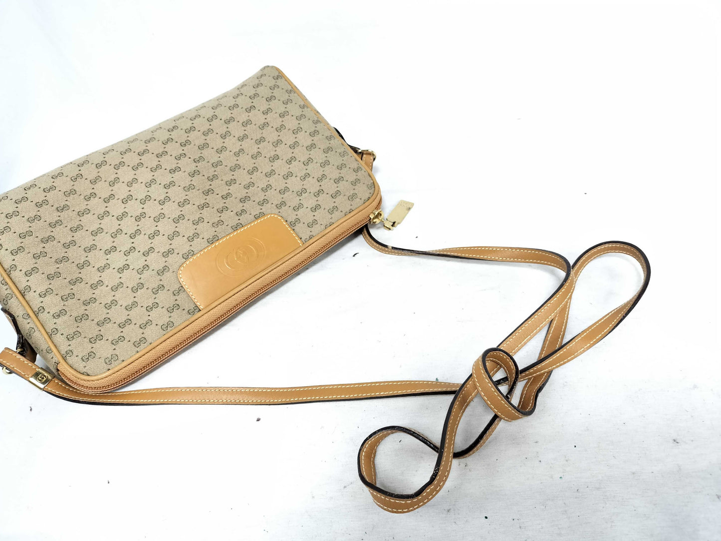 GUCCI GG Guccima Shoulder Bag Micro GG Canvas Beige Shoulder Bag