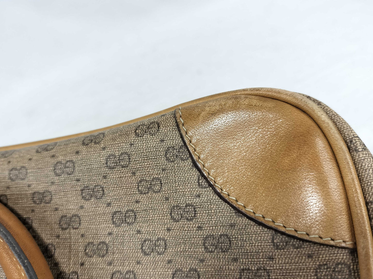 GUCCI GG Gucci 104 000 Handbag Micro GG PVC Leather Beige Handbag