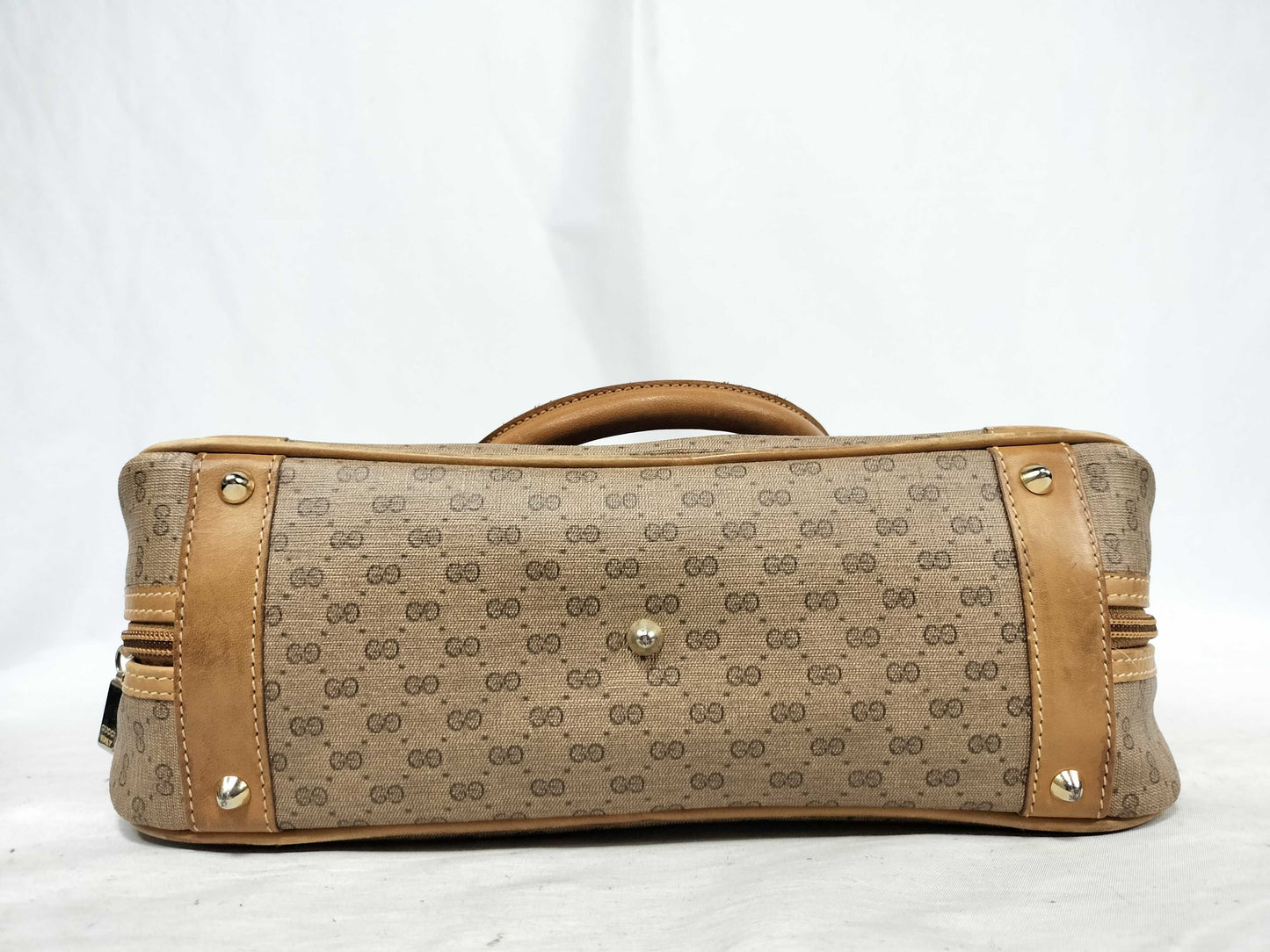 GUCCI GG Gucci 104 000 Handbag Micro GG PVC Leather Beige Handbag