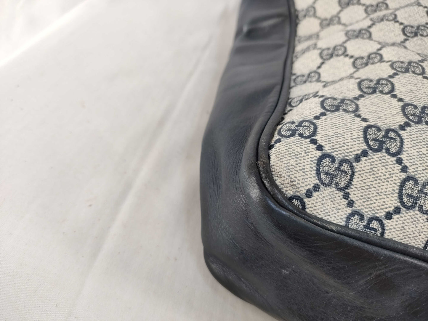 GUCCI Old Gucci 49 Tote Bag Sherry Line GG Supreme Mesh Navy Tote Bag