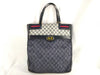 GUCCI Old Gucci 49 Tote Bag Sherry Line GG Supreme Mesh Navy Tote Bag