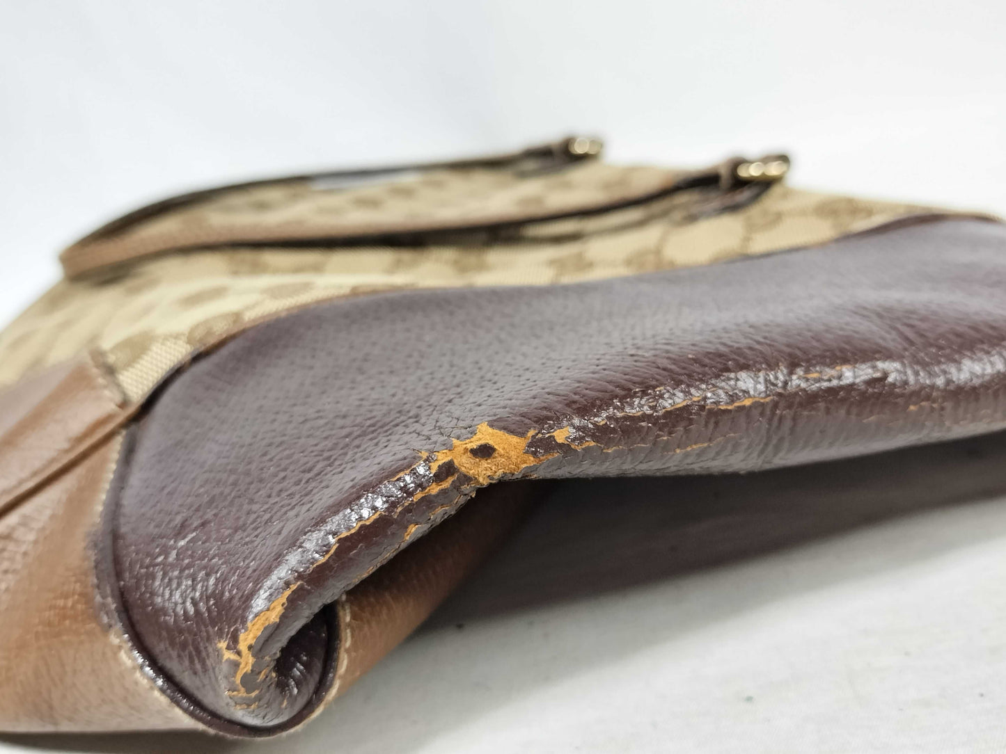 GUCCI GG Canvas Tote Bag 323671 GG Canvas Leather Brown Tote Bag