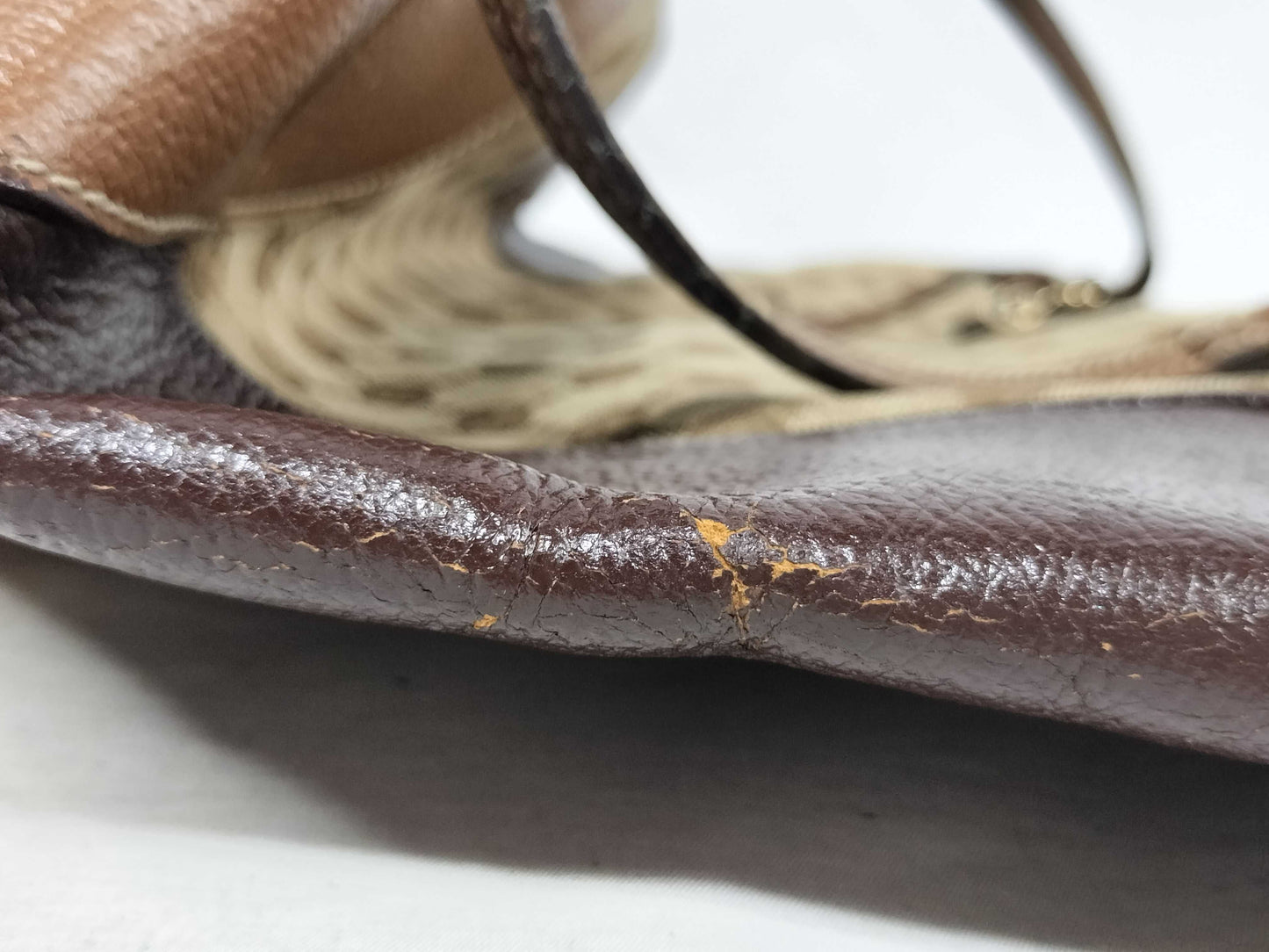 GUCCI GG Canvas Tote Bag 323671 GG Canvas Leather Brown Tote Bag