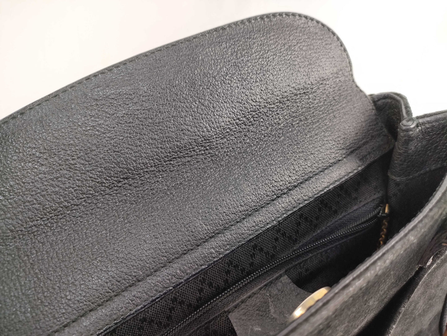 GUCCI Bamboo Gucci Shoulder Bag/Handbag 2-Way Bamboo Suede Black Handbag