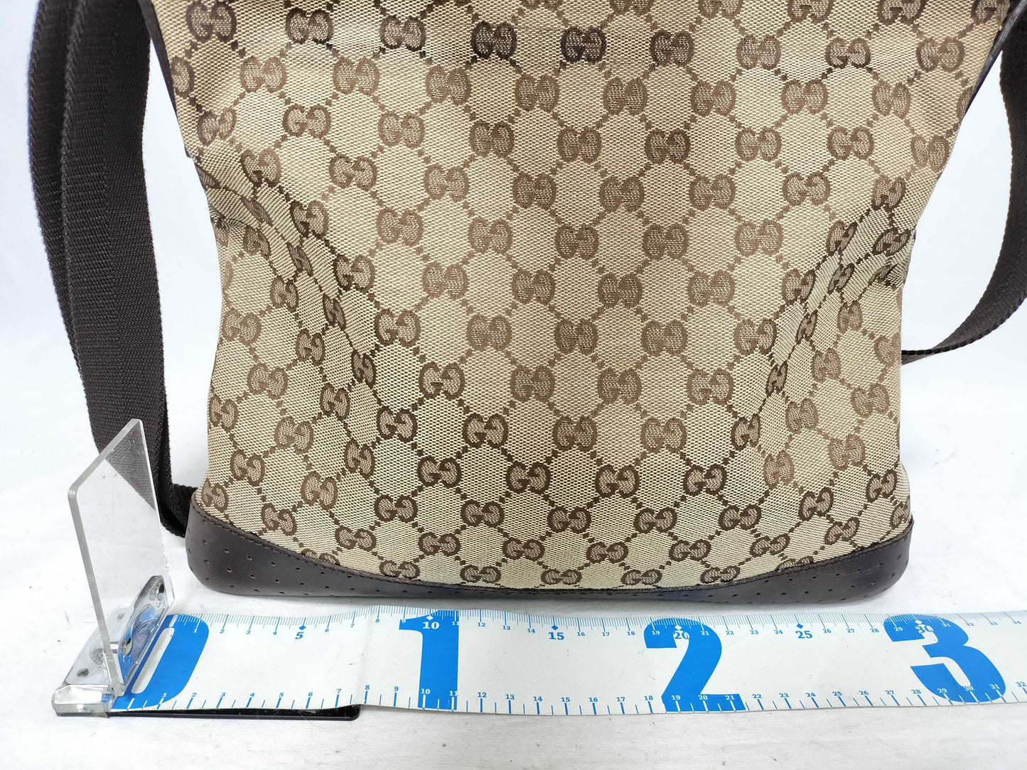 GUCCI GG Canvas Gucci 145857 GG Canvas Shoulder Bag Leather Brown Shoulder Bag