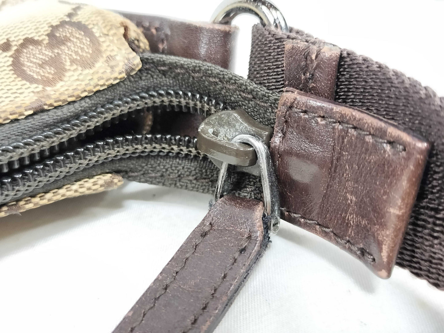 GUCCI GG Canvas Gucci 145857 GG Canvas Shoulder Bag Leather Brown Shoulder Bag