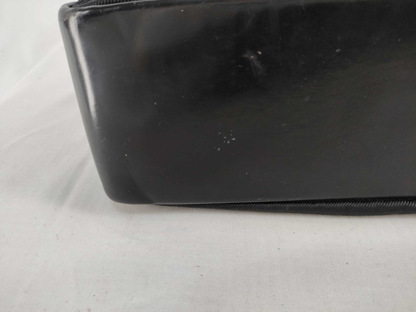 GUCCI Bamboo Gucci 000・1014 Bamboo Handbag Nylon x Patent Leather Black Handbag