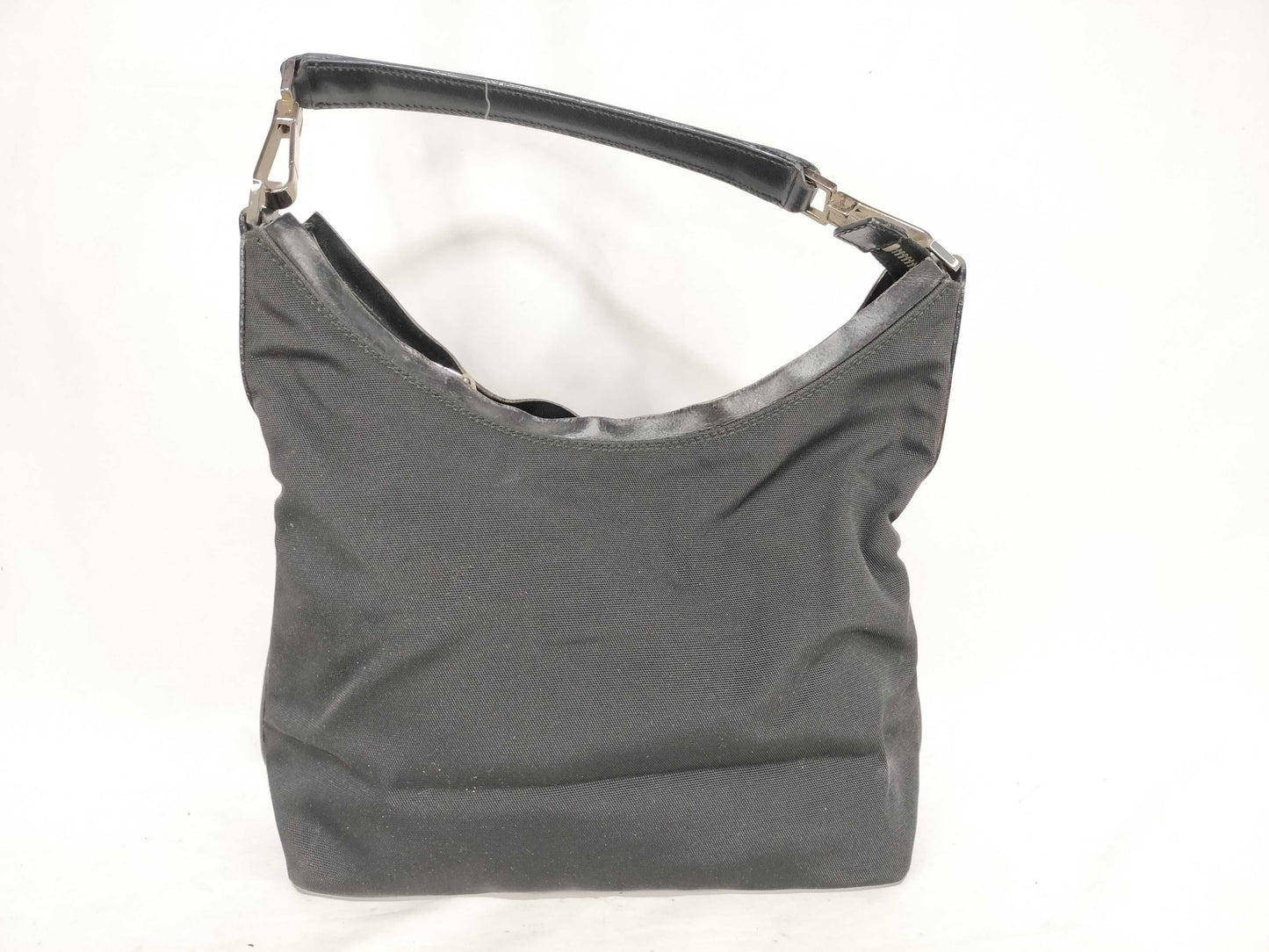 GUCCI 000 0602 Handbag Shoulder Bag Nylon Leather Black Handbag
