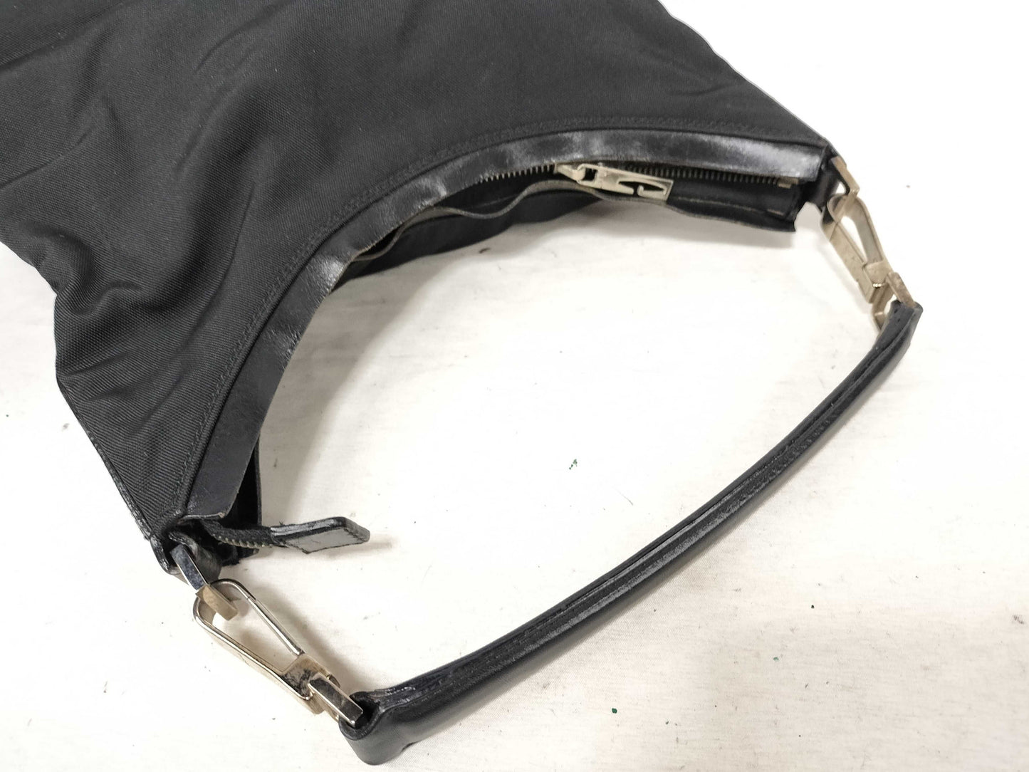 GUCCI 000 0602 Handbag Shoulder Bag Nylon Leather Black Handbag