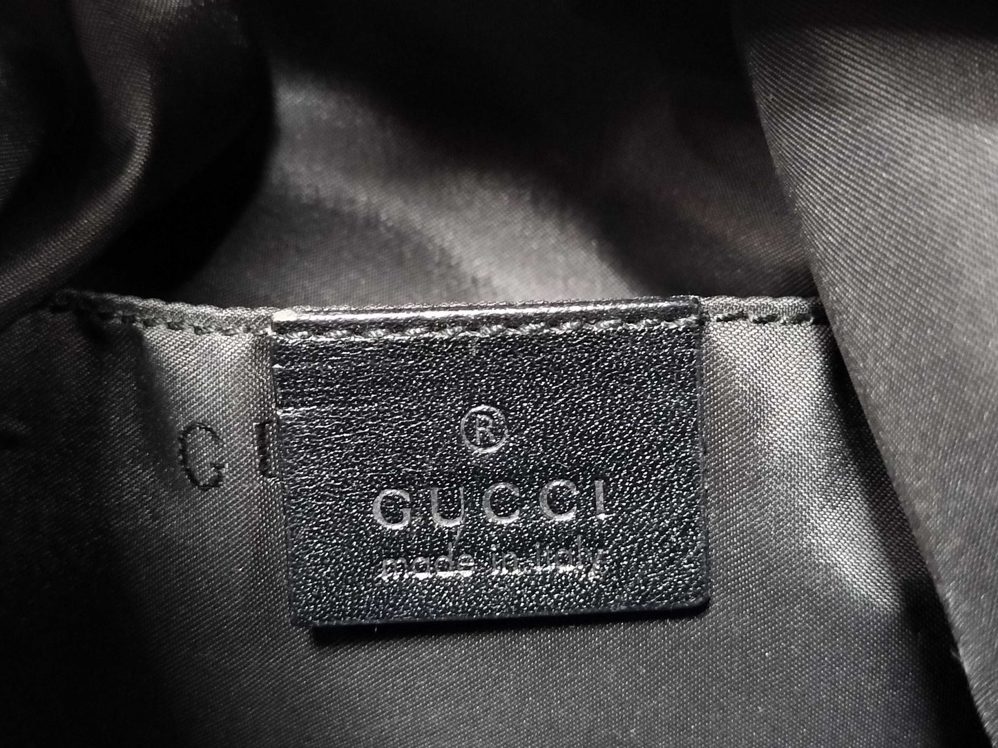 GUCCI 000 0602 Handbag Shoulder Bag Nylon Leather Black Handbag