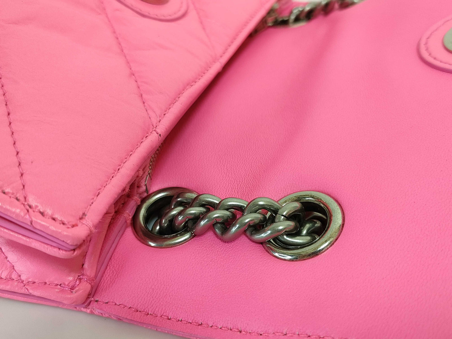 BALENCIAGA Hourglass Leather Chain Shoulder Bag