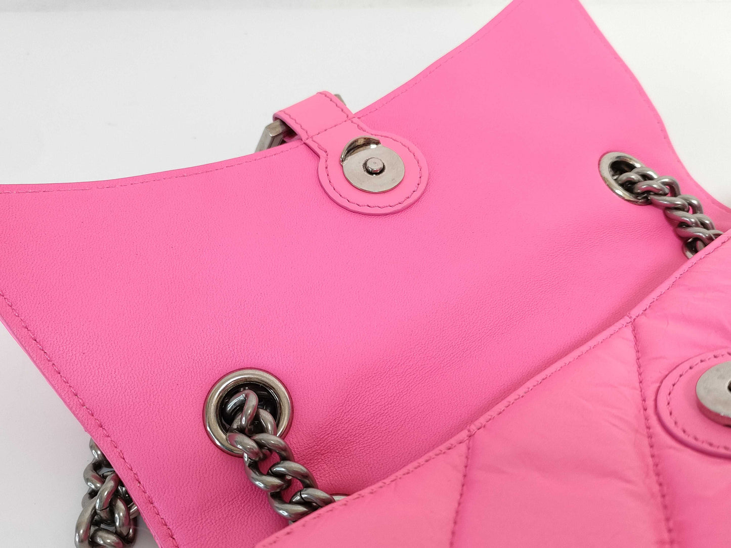 BALENCIAGA Hourglass Leather Chain Shoulder Bag