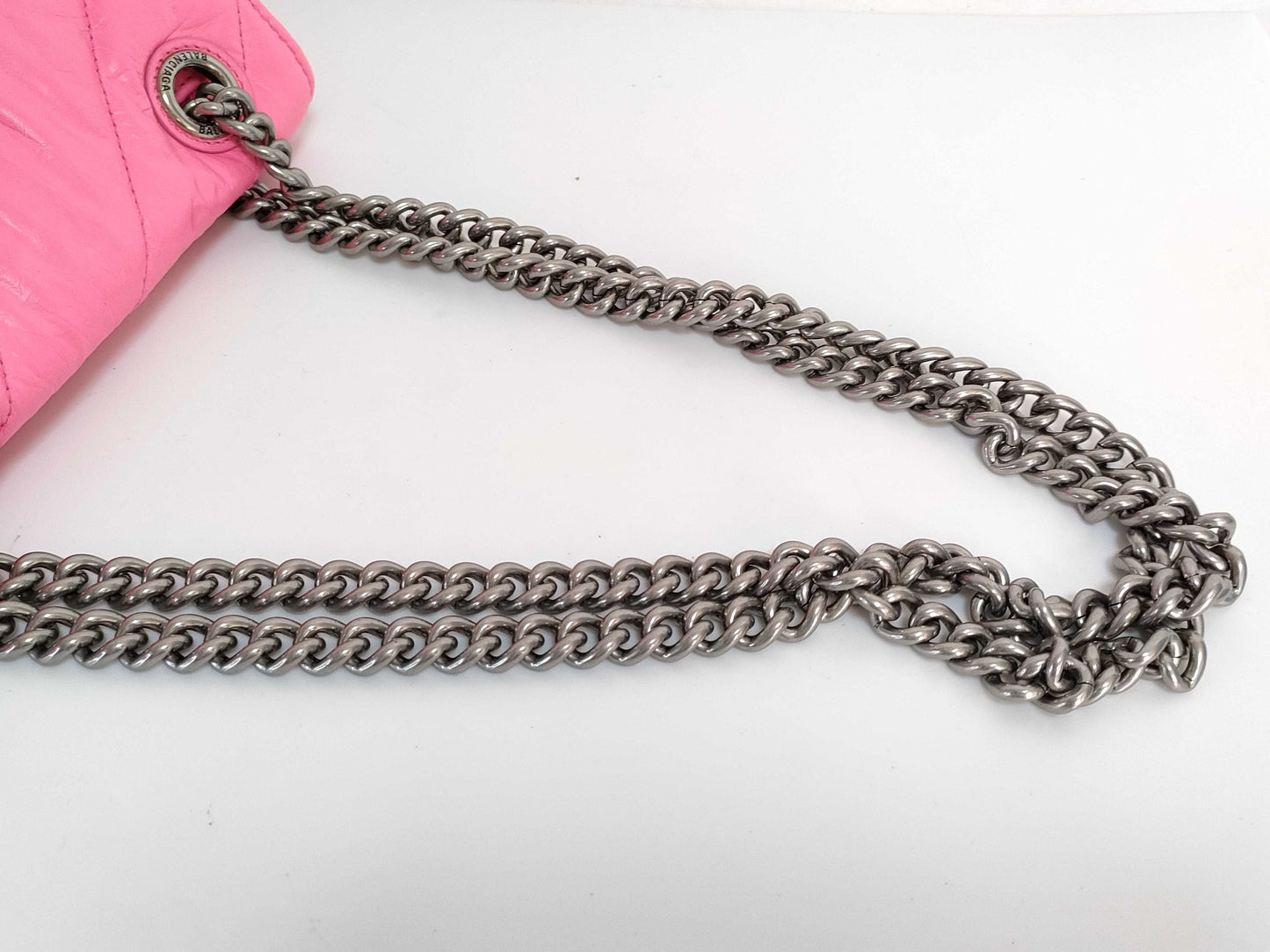 BALENCIAGA Hourglass Leather Chain Shoulder Bag
