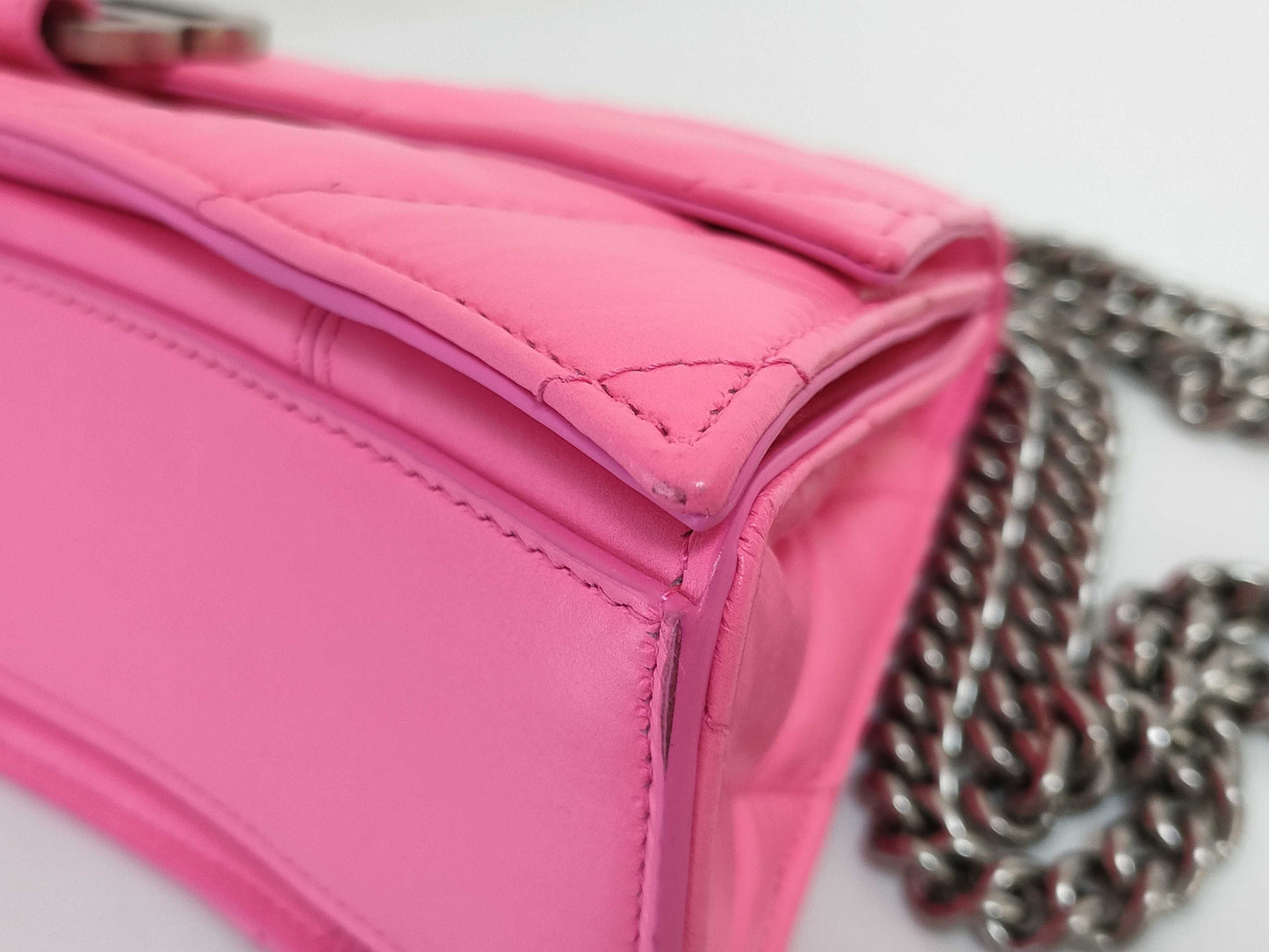 BALENCIAGA Hourglass Leather Chain Shoulder Bag