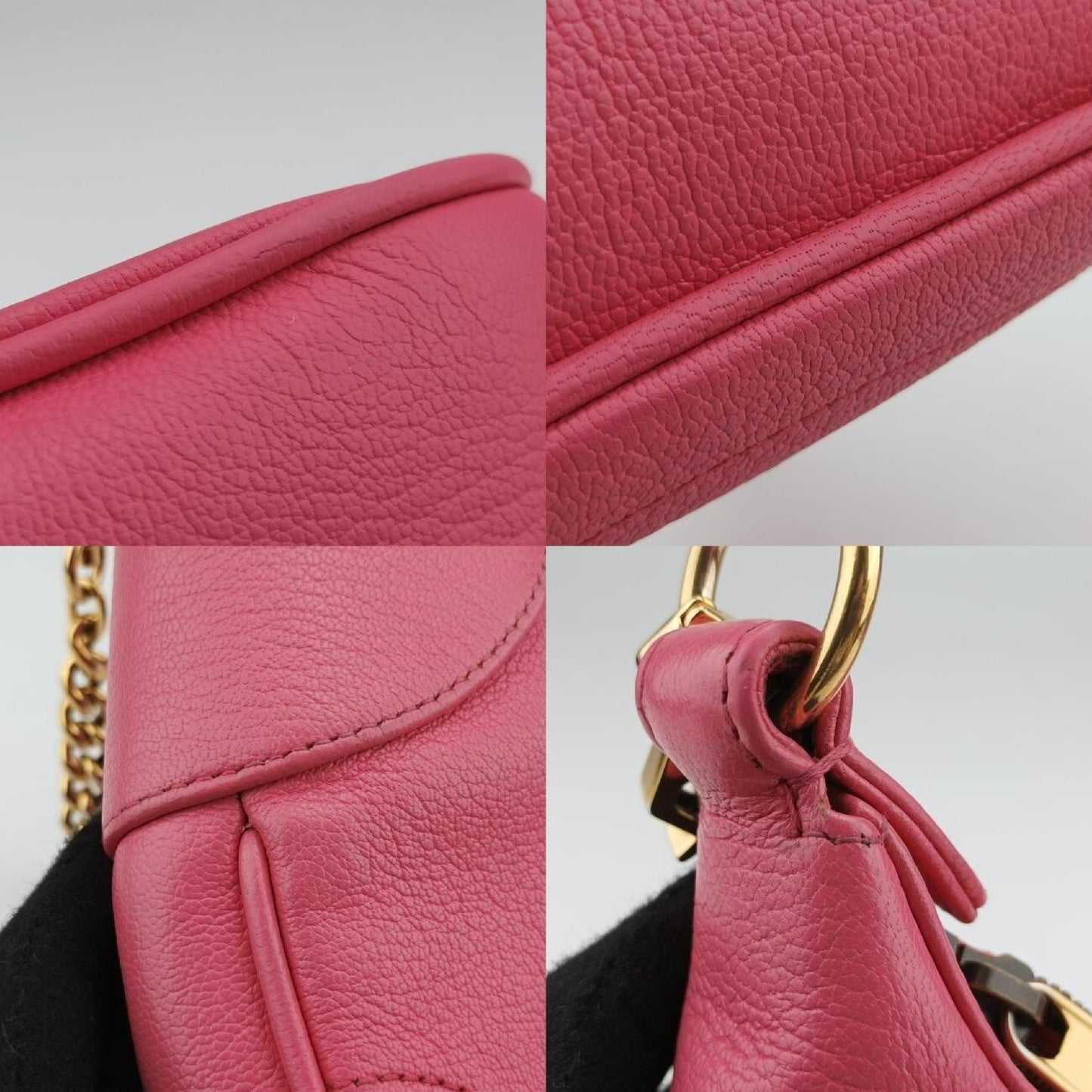 GUCCI Aphrodite Rose Red Leather Shoulder Bag 731817 I040094076