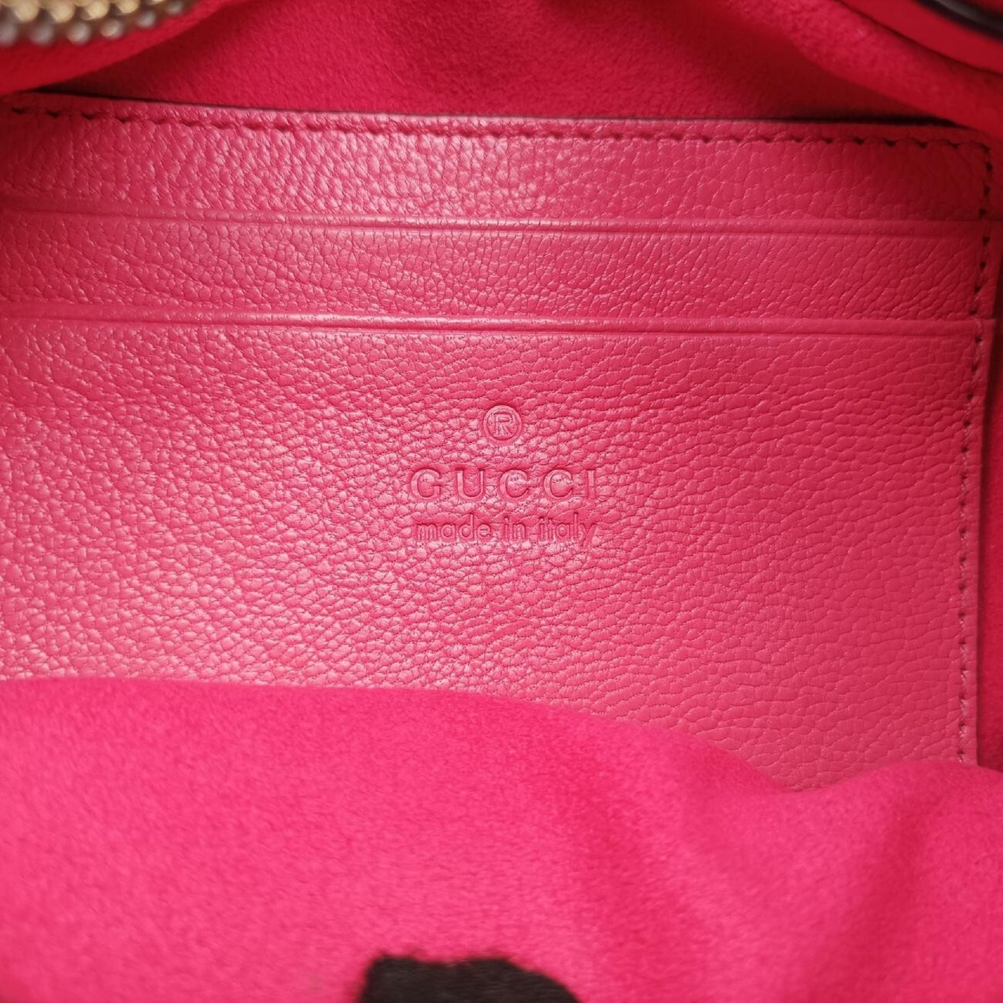 GUCCI Aphrodite Rose Red Leather Shoulder Bag 731817 I040094076