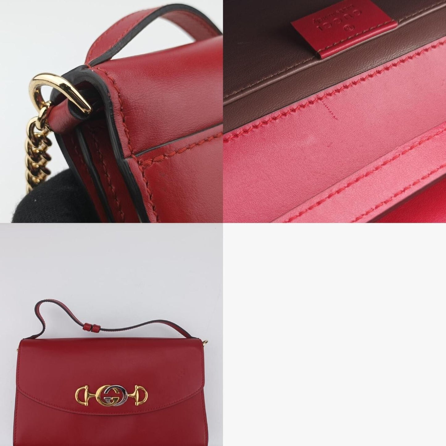 GUCCI Zumi Red Leather Shoulder Bag 572375I028399578