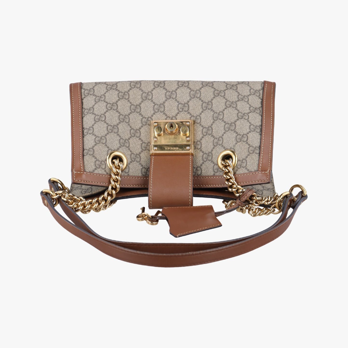 GUCCI Padlock Brown PVC Coated Canvas Shoulder Bag 498156I023592633
