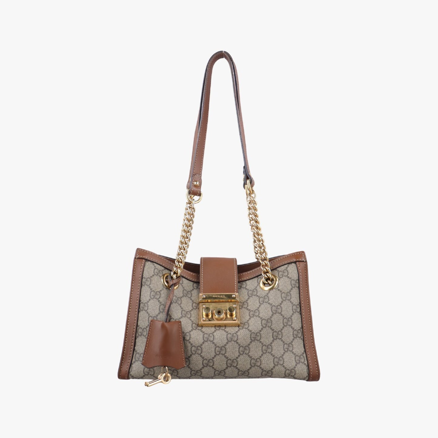 GUCCI Padlock Brown PVC Coated Canvas Shoulder Bag 498156I023592633