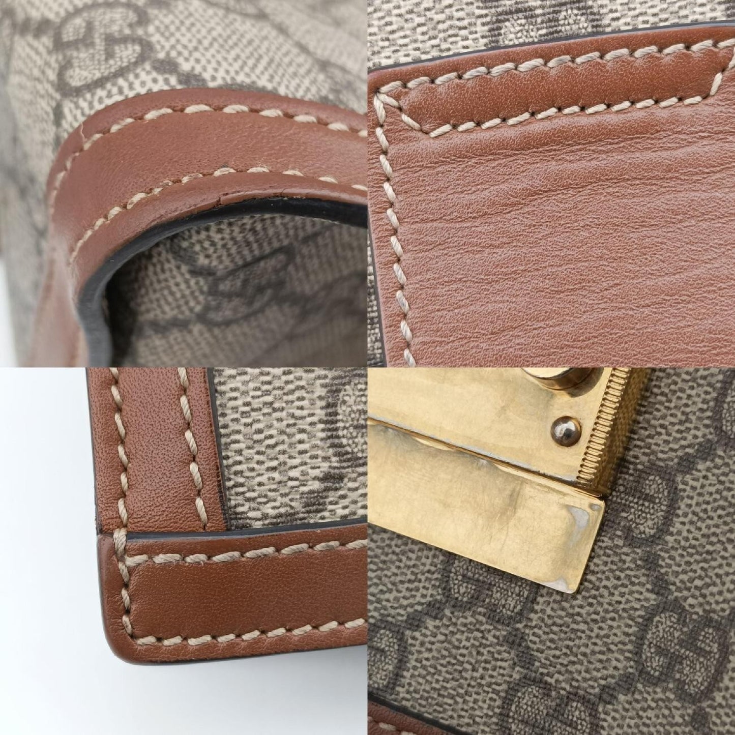 GUCCI Padlock Brown PVC Coated Canvas Shoulder Bag 498156I023592633
