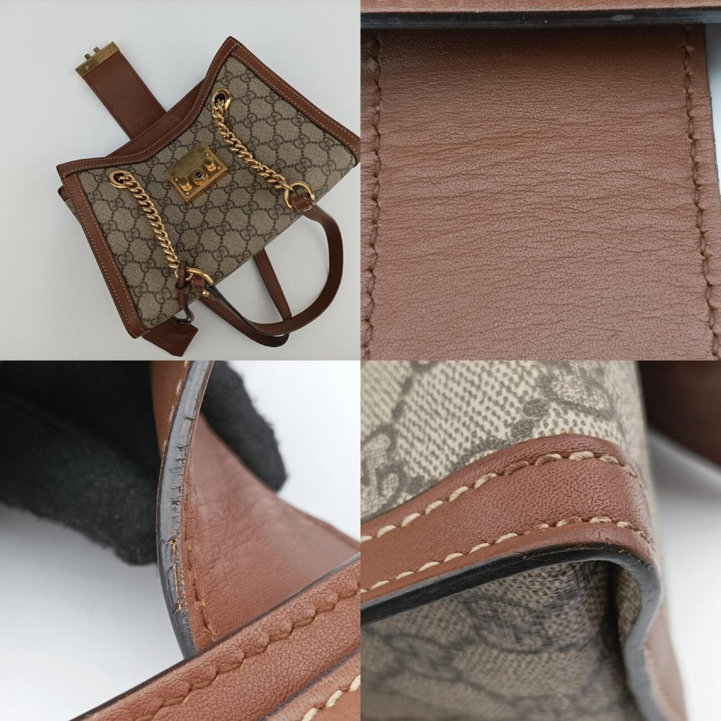 GUCCI Padlock Brown PVC Coated Canvas Shoulder Bag 498156I023592633