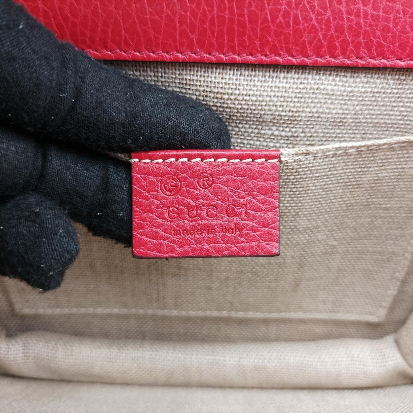 GUCCI Interlocking G Red Leather Shoulder Bag 510304G026579104