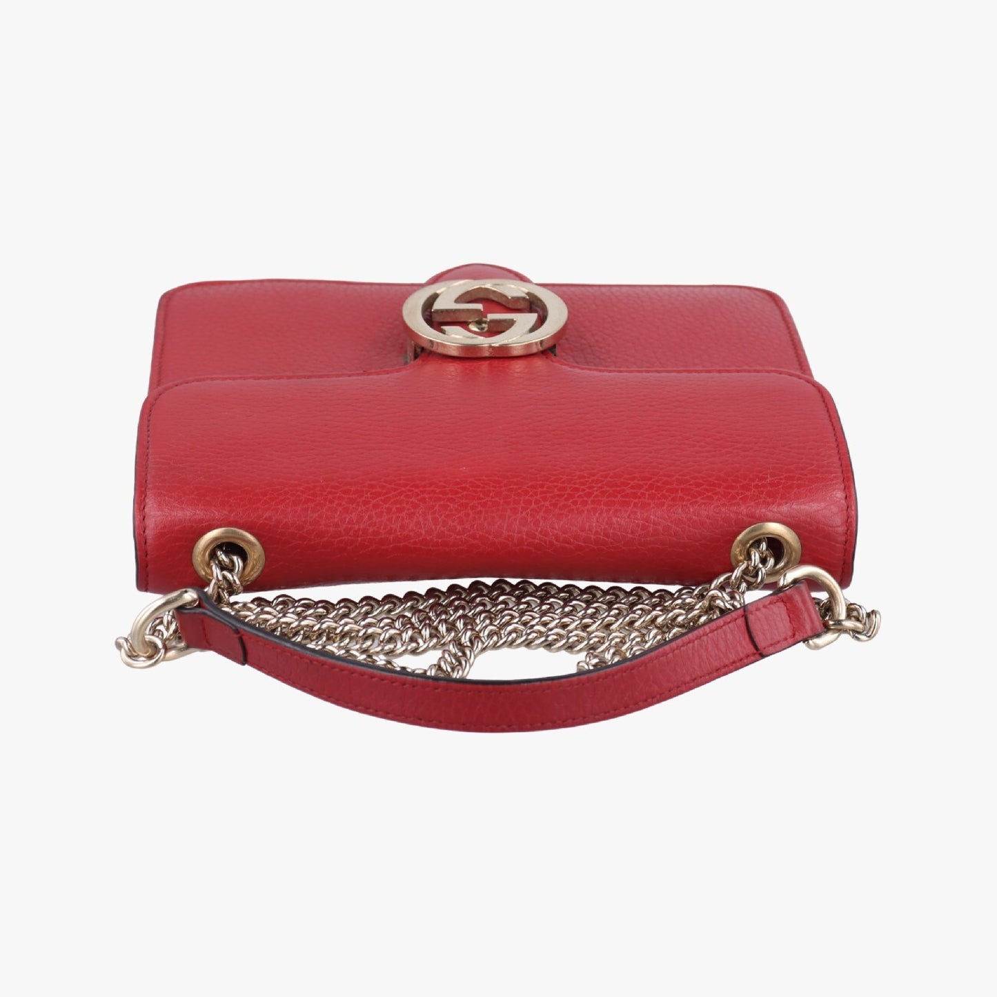 GUCCI Interlocking G Red Leather Shoulder Bag 510304G026579104